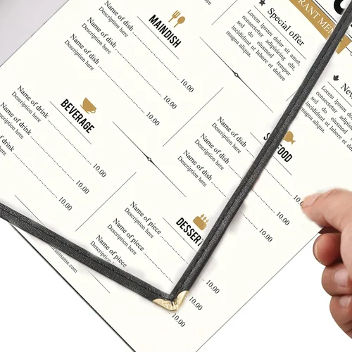 Miniatura 3 de 2 piezas de fundas de menú de 8.5 x 11 pulgadas, soporte para menú de restaurante, 4 páginas, 8 vistas, funda transparente de menú, se adapta a