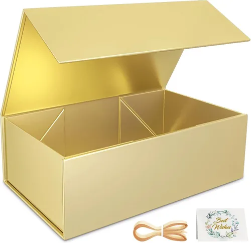 Miniatura 16 de RYDDOY Caja de Regalo Negra, 9.5x6x3'' Cajas de Regalo para Regalos con Tapas Cierre Magnético Rectangular Plegable para Caja de Propuesta