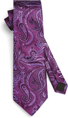 Miniatura 52 de HISDERN Corbatas para hombre, corbata de cachemira y bolsillo cuadrado tejido clásico floral para hombre, corbata de fiesta de boda