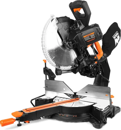 Miniatura 2 de WEN MM1215 Sierra ingletadora compuesta deslizante de doble bisel de 15 amperios y 12 pulgadas con línea de corte LED