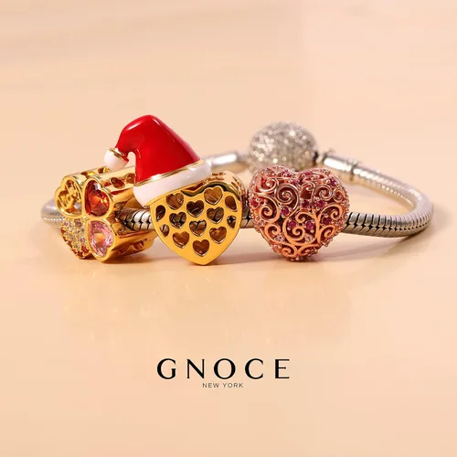 Miniatura 4 de Gnoce Custom Photo Charms Bead Heart Shaped Sterling Silver Personalized Charm With Cz fit Bracelet Necklace For Women Family Memorial Girls