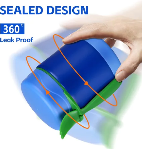 Miniatura 4 de Termo de sopa de 10 onzas para comida caliente para niños, tarro de comida aislado, contenedor térmico de almuerzo de comida caliente, caja de Azul
