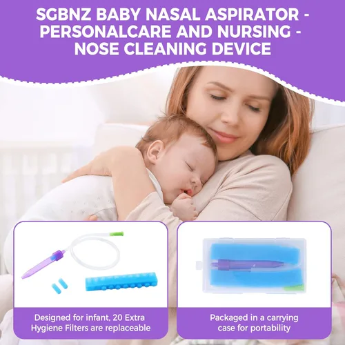 Miniatura 4 de Aspirador nasal para bebé con 20 filtros de higiene para la nariz, limpiador de nariz reutilizable para bebés, fácil de usar y limpiar
