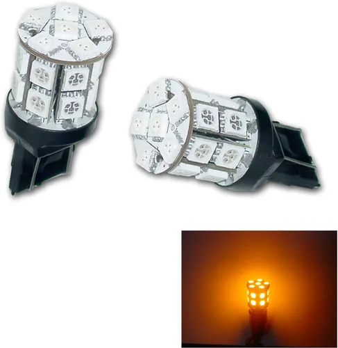 Miniatura 9 de PA LED 2 piezas 13SMD T20 7443 azul auto LED bombilla 12V para señal de giro lateral marcador de parada luz trasera