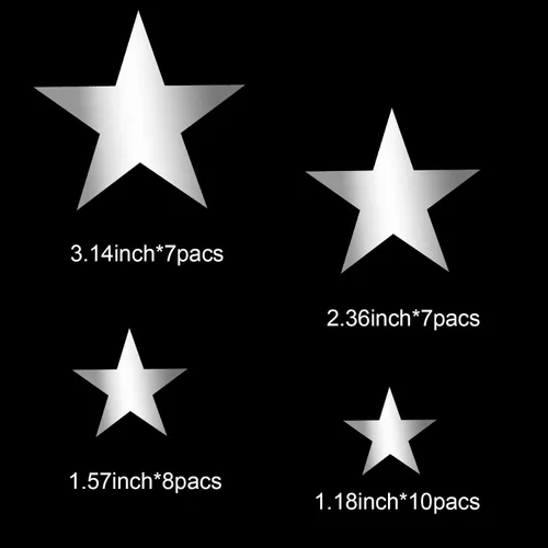 Miniatura 3 de 32 calcomanías de espejo en forma de estrella removibles, calcomanía acrílica para decoración de pared del hogar, sala de estar o dormitorio
