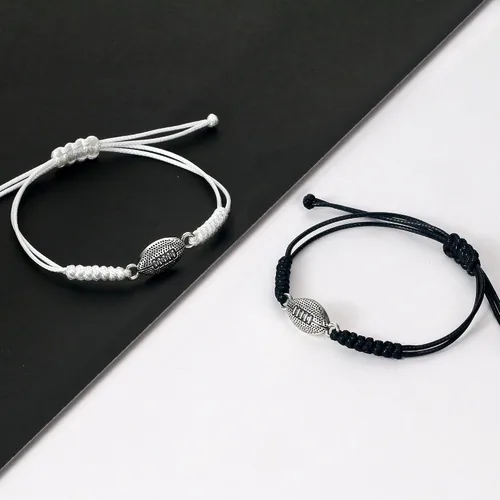 Miniatura 6 de SmileBelle 2 pulseras trenzadas deportivas para niño y niña, para fútbol, béisbol, voleibol, baloncesto, fútbol, béisbol, regalo