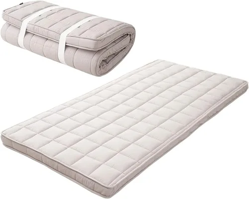 Miniatura 16 de EMOOR Colchón de futón japonés de triple pliegue Machi con protector de colchón S-Twin gris, fuelle plegable, almacenable, lavable, para dormir