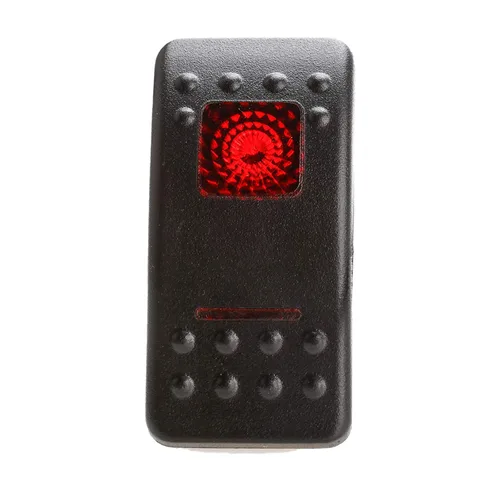 Miniatura 2 de Amarine Made Interruptor basculante impermeable de 12V 20 Amp On-Off-On 2 posiciones para barco marino DPDT 7 Pin con 2 lámparas LED (rojo)