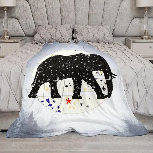 Miniatura 5 de Manta de elefante para bebé, tamaño regazo de 30 x 40 pulgadas, suave, esponjosa, acogedora, regalo, manta gris novedosa para sofá, trabajo