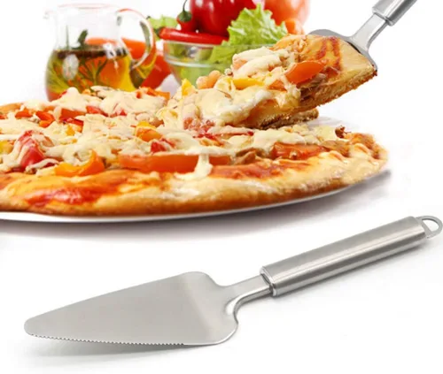 Miniatura 5 de ULTECHNOVO Servidor de tartas de acero inoxidable de 10.23 pulgadas, espátula de pizza triangular, cortador de pasteles para hornear, servir