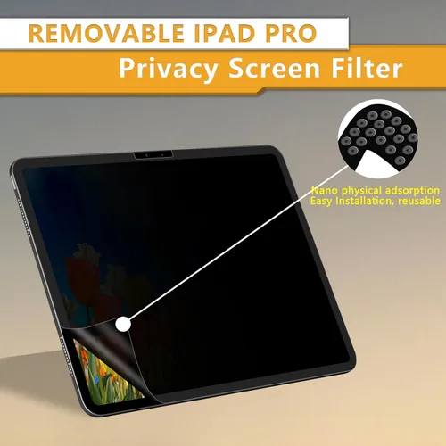Miniatura 3 de ZOEGAA Pantalla de privacidad para iPad Pro de 11 pulgadas (chip M4 2024), protector de pantalla extraíble y reutilizable para iPad Pro de 11