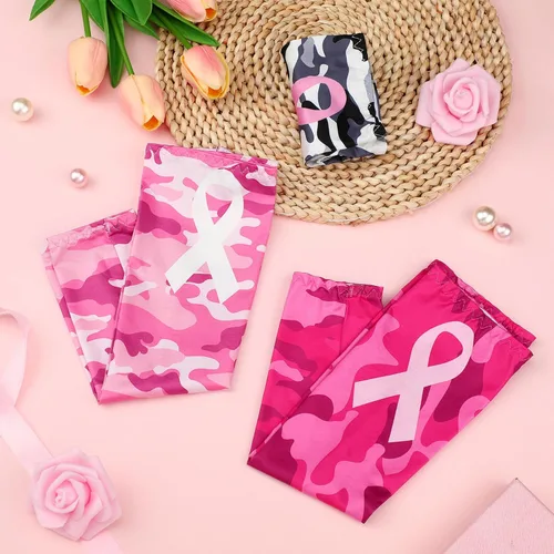 Miniatura 7 de Ceenna 8 pares de mangas de fútbol para concientización sobre el cáncer de mama, cinta rosa, accesorios de fútbol, llamas deportivas, cáncer de mama