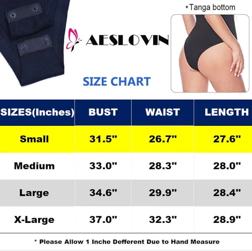 Miniatura 6 de AESLOVIN Mono de manga corta con cuello en V profundo de las mujeres monos básicos Slim Body Tops
