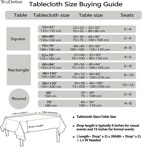 Miniatura 6 de TruDelve Cotton Square Tablecloths 52x52 Inch Card Table Tablecloth Blue Fabric Farmhouse Tablecloth(Blue,52"x52",Square)