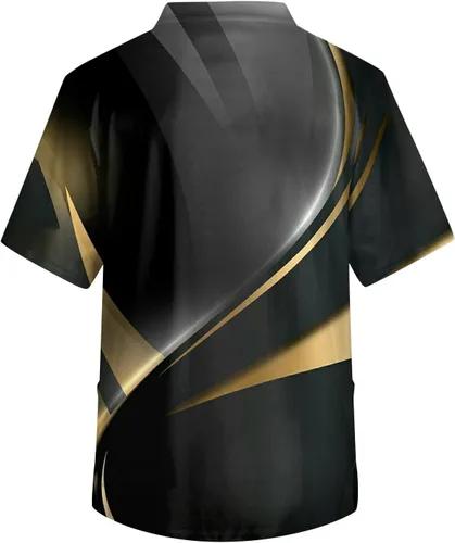 Miniatura 3 de Camiseta de manga corta estampada para hombre con cuello en V y bolsillo S-5XL