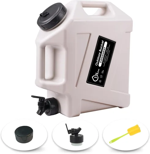 Miniatura 21 de COOZMENT Contenedores de agua de 3.2 galones/5 galones con grifo, jarra de agua sin BPA, tanque de agua verde militar, contenedores
