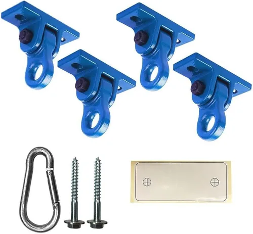 Miniatura 16 de ABUSA - Ganchos resistentes para columpios negros con tornillos y roscas incluidos, capacidad de más de 5000 libras, para patios de juegos, 2