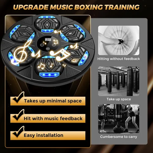 Miniatura 3 de LOLBOX Music Boxing Machine for Adults & Kids - Smart Punching Machine with Boxing Gloves, Wall Boxing Punching Pad for Home, Office, Gym