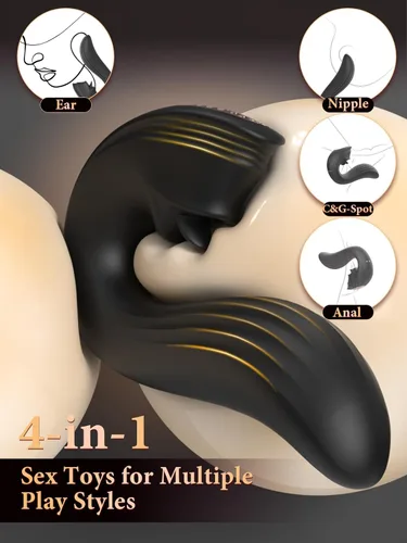 Miniatura 2 de Vibrador de juguetes sexuales para adultos para mujeres – Vibradores de empuje de lengua 3 en 1, consolador de rosa, juguetes sexuales con 9