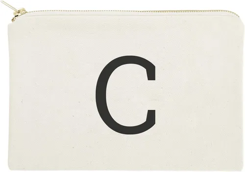 Miniatura 10 de The Cotton & Canvas Co. Bolso cosmético moderno personalizado del monograma y bolso del maquillaje del viaje, Negro, A
