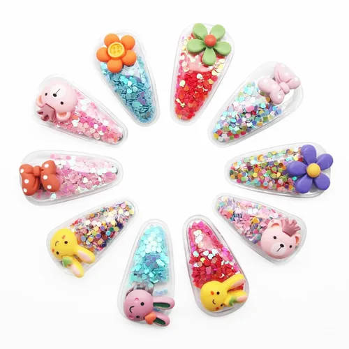 TANLOMY Pinza para el pelo, pinzas para el pelo para niña, pinzas para el cabello para niños pequeños y niñas, pinzas de lazo con lentejuelas