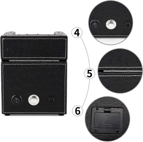 Miniatura 5 de Bobinadora automática de reloj individual para Rolex y otros relojes de lujo, enrollador automático con motor silencioso, exterior de cuero