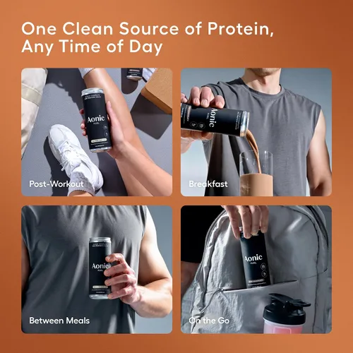 Miniatura 7 de Aonic Fuel - Batido de proteínas, chocolate rico, sin lactosa, 11 onzas líquidas (paquete de 12) 1.13 oz de proteína, 0.18 oz de fibra, sin