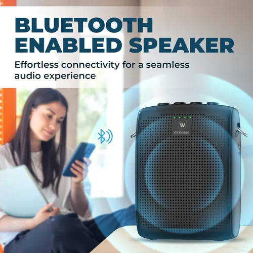 Miniatura 6 de WinBridge - Amplificador de voz inalámbrico con micrófono de solapa Bluetooth Lavalier para profesores, altavoz portátil y sistema de micrófono