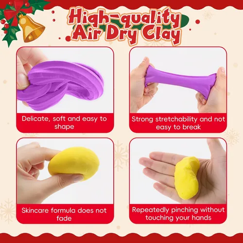 Miniatura 6 de Arcilla seca al aire, 12 cajas de arcilla para modelar para niños, manualidades, juguete de regalo, kit de arcilla seca al aire para niños y niñas