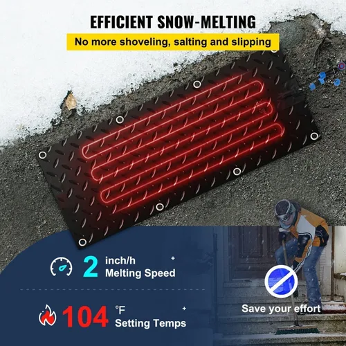 Miniatura 2 de Alfombrillas térmicas para derretir la nieve para entradas, 3/4 piezas, alfombrillas térmicas para derretir la nieve para escaleras, tapetes