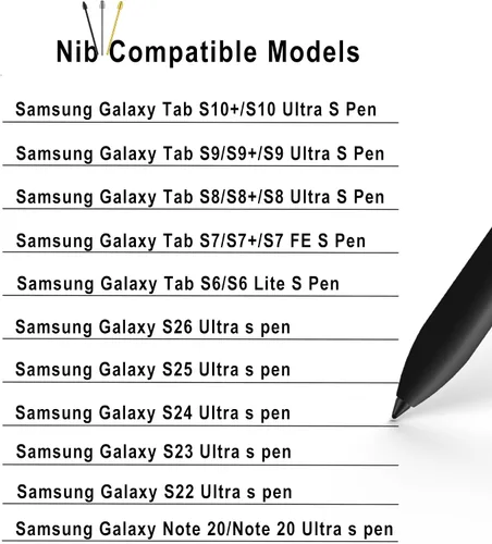 Miniatura 3 de Puntas de plástico de colores de repuesto para Samsung Galaxy Tab S10/S9/S8/S7/S6 Series S Pen, teléfono móvil S26/S25/S24/S23/S22 Ultra S Pen