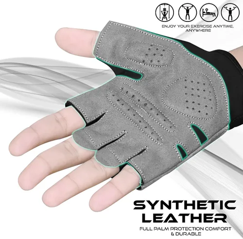 Miniatura 4 de WESTWOOD FOX Guantes de gimnasio para entrenamiento de fitness, antideslizantes, absorben los golpes, guantes de levantamiento de pesas, agarre Sin