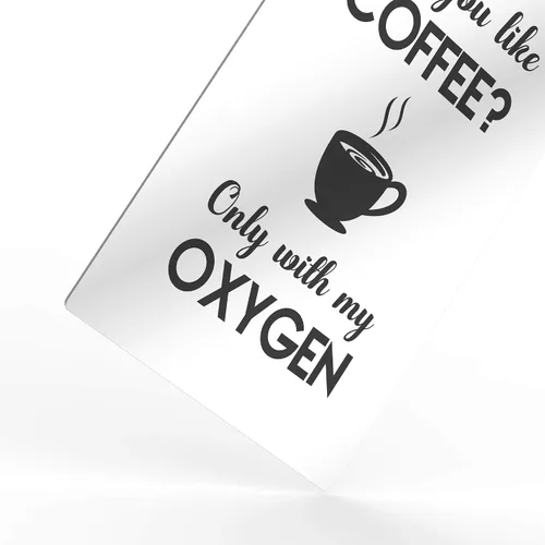 Miniatura 3 de HB Art Design Arte de pared con texto en inglés "Do You Like Coffee Only With My Oxygen" ("Do You Like Coffee Only With My Oxygen") con cita y taza