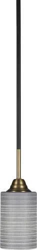 Miniatura 190 de Toltec Lighting Paramount - Mini colgante de 1 luz en acabado negro mate con cristal de arte perla de 7 pulgadas y estilo negro