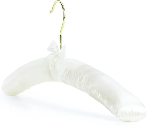 Miniatura 8 de HANGERWORLD 5 perchas acolchadas de satén clásico negro de 17 pulgadas para vestido de novia antideslizantes con gancho dorado