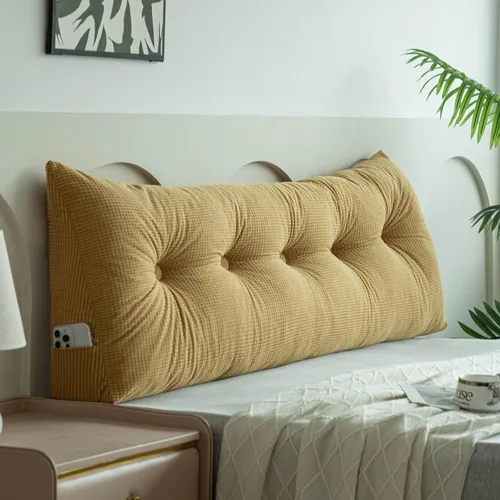 Miniatura 18 de Almohada triangular grande para cabecera de dormitorio universitario, almohadas de cuña para cama individual XL, cojín lumbar para cabecero, cojín