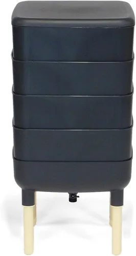 Miniatura 8 de FCMP Outdoor - The Essential Living Composter, contenedor de 4 bandejas para vermicompostador, color negro
