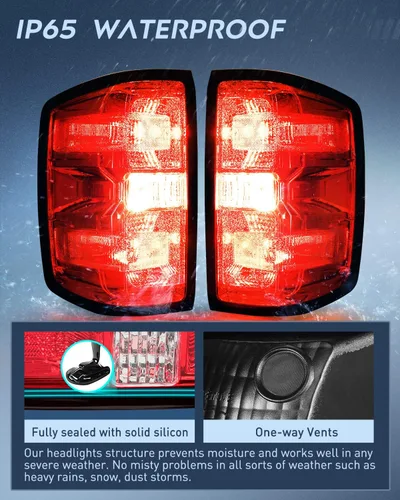 Miniatura 4 de Ensamble de luz trasera Nilight Compatible con Chevy Silverado 1500 2014 2015 2016 2017 2018 2019, 2500 HD 3500 HD, GMC Sierra 3500HD 2015-2019