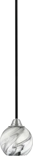 Miniatura 230 de Toltec Lighting Paramount - Mini colgante de 1 luz en acabado negro mate con cristal de arte perla de 7 pulgadas y estilo negro