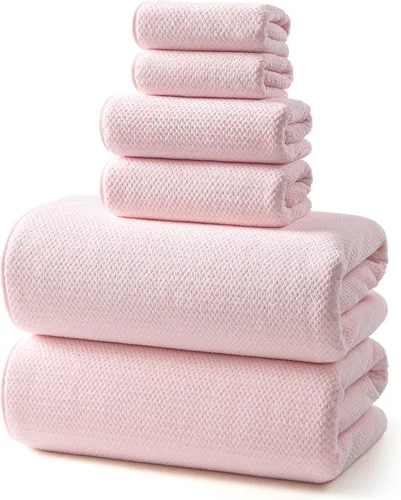 Miniatura 18 de REDKISS Juego de toallas de baño de 6 piezas, 2 paños de baño, 2 toallas de mano, 2 toallas de baño, forro polar coral ultra fibra, súper