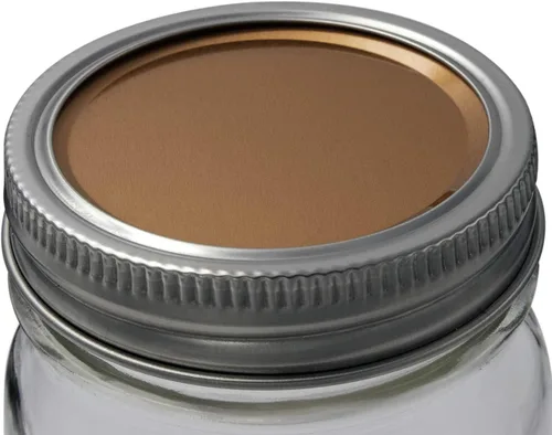 Miniatura 6 de Insertos de tapa de almacenamiento plana de aluminio de color cobre para tarros Mason (paquete de 10, boca regular)