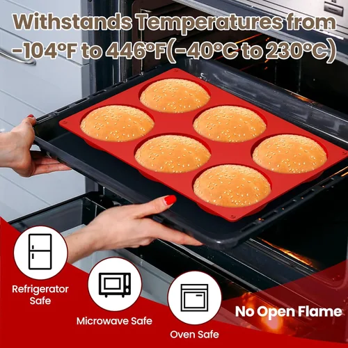 Miniatura 5 de Moldes de huevo de silicona Redfly para sándwiches de desayuno 3 piezas, moldes para huevos fritos de 4 pulgadas antiadherentes, moldes