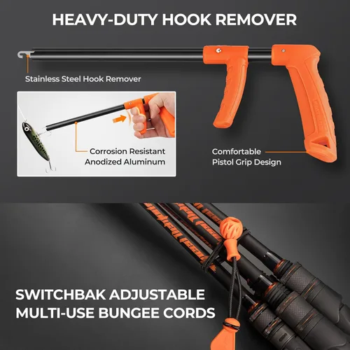 Miniatura 6 de KastKing SteelStream - Kit de herramientas de pesca de 8 piezas, alicates de pesca con cordón, cuchillo de filetear, pinza flotante para peces