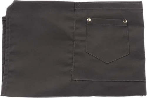 Miniatura 3 de misppro Delantal con pechera ajustable para cocinero de cocina unisex con parte delantera, Gris