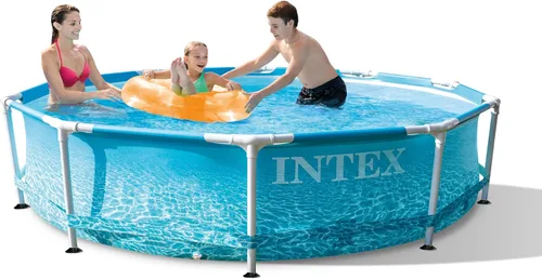 Miniatura 9 de INTEX 28207EH Juego de piscina sobre el suelo con marco de metal junto a la playa: 10 pies x 30 pulgadas - Incluye bomba de filtro de cartucho