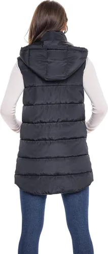 Miniatura 6 de S.E.B. por Sebby - Chaqueta acolchada larga con capucha para mujer, relleno de plumón sintético con capucha para otoño e invierno