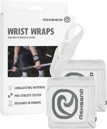 Rehband Muñequera 1 par, muñequeras para levantamiento de pesas, entrenamiento de 18 pulgadas, muñequera, muñequeras cómodas y estabilizadoras para