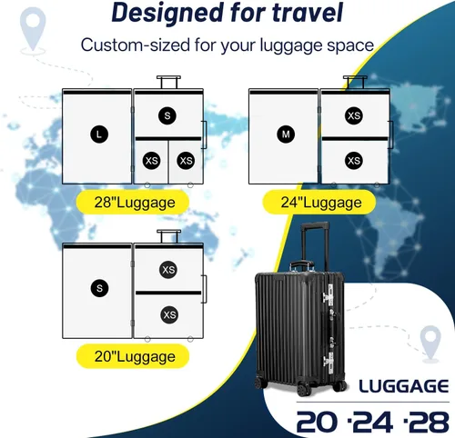 Miniatura 6 de Bolsas de vacío de viaje para equipaje con bomba eléctrica portátil, bolsas de sellado al vacío para ropa, cubos de embalaje de compresión