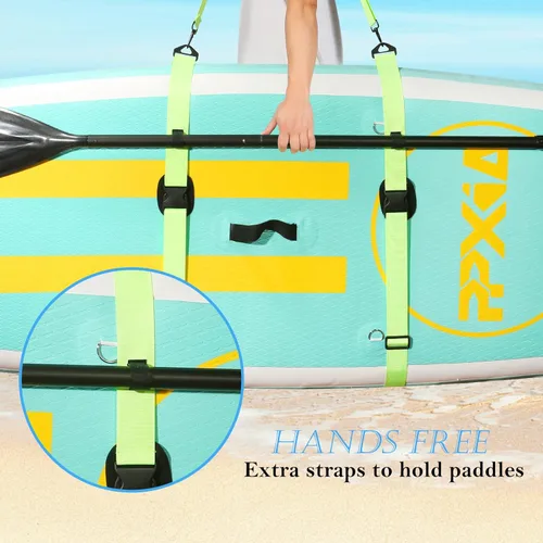 Miniatura 7 de Paddle Board Carry Strap, SUP Kayak Shoulder Straps Paddle Board Accessories for Women and Men Verde fluorescente