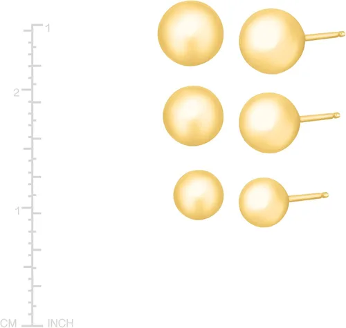 Miniatura 3 de Eternity Gold Aretes de bola de 4-0.197-0.236 in en oro amarillo de 14 quilates, Oro amarillo, no conocido
